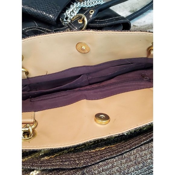 NEW DIRECTIONS BROWN/GOLD  TOTE BAG  *BAG MEASUREMENTS WIDTH 6" LENGTH 15" HEIGH - Picture 5 of 8